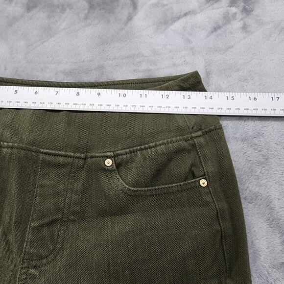 Belle by Kim Gravel Jeans Womens 4 Green Gold Zip Hem Flexibelle Pull On Skinny - Picture 12 of 16